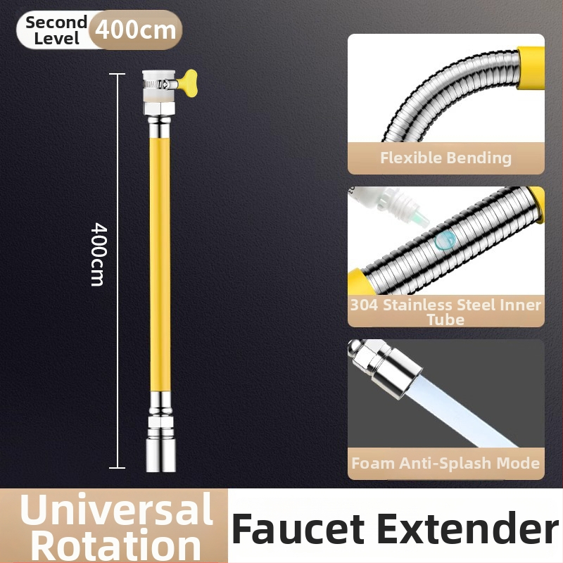 Univerzalni produžni nastavak za slavinu od nehrđajućeg čelika sa zaštitom od prskanja – moderan minimalistički stil