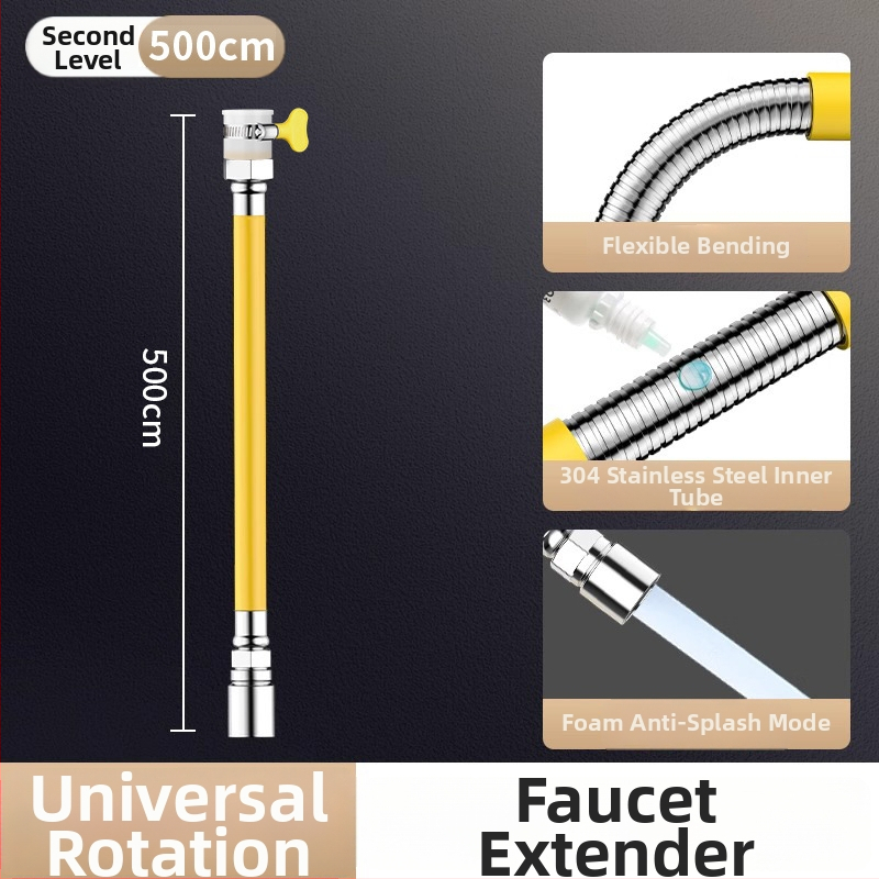 Univerzalni produžni nastavak za slavinu od nehrđajućeg čelika sa zaštitom od prskanja – moderan minimalistički stil