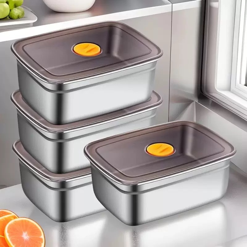 Kutija za ručak od nehrđajućeg čelika s poklopcem, hermetički spremnik za hranu, 800–1000 ml