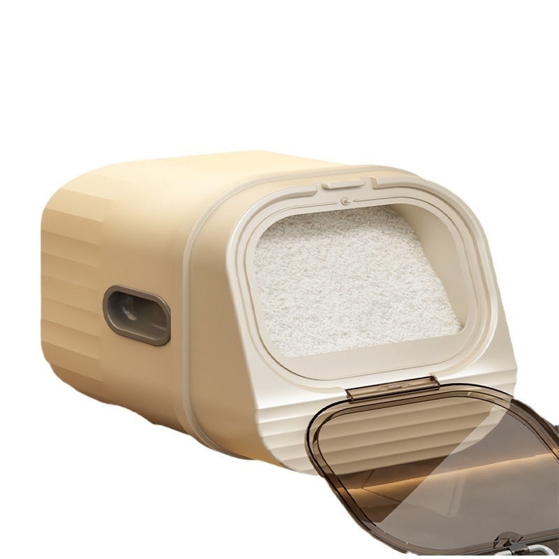 Recipient pentru depozitare orez, sigilat, rezistent la umiditate si insecte, din plastic PP; capacitate 10 L sau mai mare; imprimare logo disponibila; personalizare; stil modern minimalist.