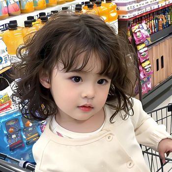 Perucă cu păr scurt buclat și breton aer, fibră rezistentă la temperaturi înalte, stil natural, model 913, pentru copii