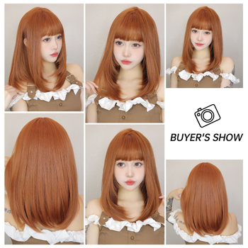 Emmor lc1049 selyem paróka, japán/koreai márka, rövid egyenes haj Qi frufru