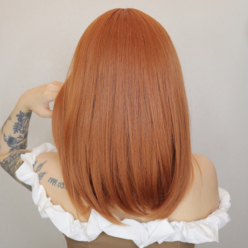 Emmor lc1049 selyem paróka, japán/koreai márka, rövid egyenes haj Qi frufru