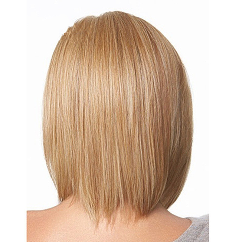 Rövid, egyenes bob paróka, hőálló szálból, mechanikus sapkával, nem festhető