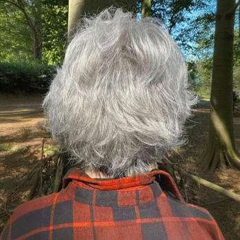 Perucă scurtă dreaptă pentru femei – model 7569, fibre de mătase rezistente la temperaturi înalte, procesare mecanizată, breton lateral