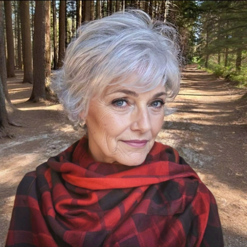 Perucă scurtă dreaptă pentru femei – model 7569, fibre de mătase rezistente la temperaturi înalte, procesare mecanizată, breton lateral