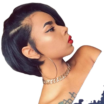 Perucă — păr drept scurt, franjuri oblice, fibre rezistente la temperatură înaltă, model RXG9120, poate fi vopsită