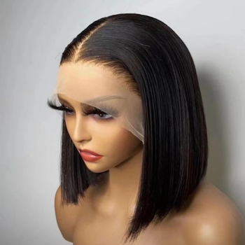 Perucă bob din păr uman, textură body wave, dantelă frontală, model B1117