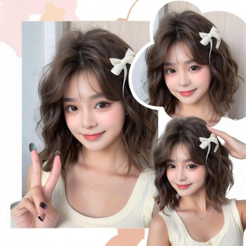 Perucă pentru femei, textură valuri de apă, fibră sintetică rezistentă la temperaturi, potrivită pentru vopsire și ondulare