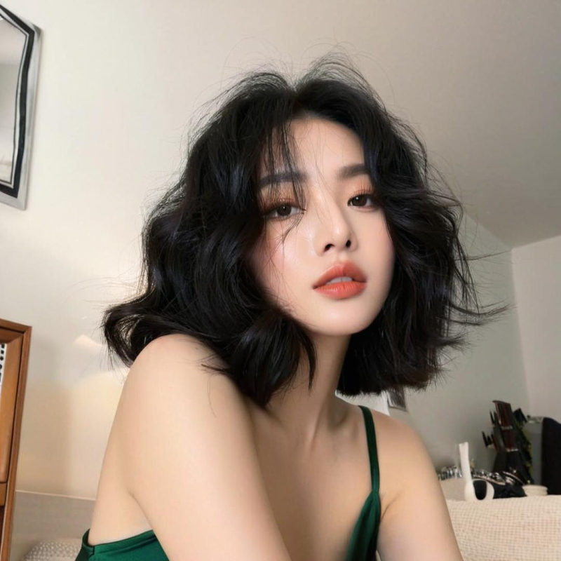 Perucă pentru femei, textură valuri de apă, fibră sintetică rezistentă la temperaturi, potrivită pentru vopsire și ondulare