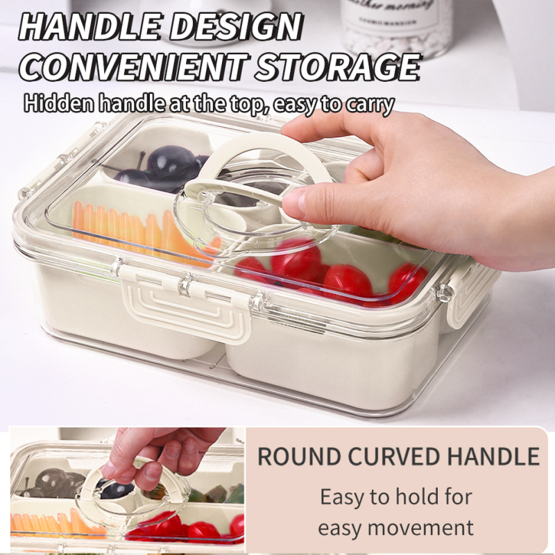 Cutie de depozitare din plastic pentru frigider, etanșă pentru menținerea prospețimii, cu drenaj, pentru refrigerare și congelare