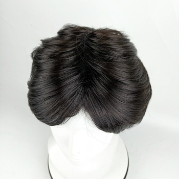 Perucă pentru bărbați, stil pufos scurt, fire rezistente la temperatură, lungime scurtă, proces mecanic, poate fi vopsită