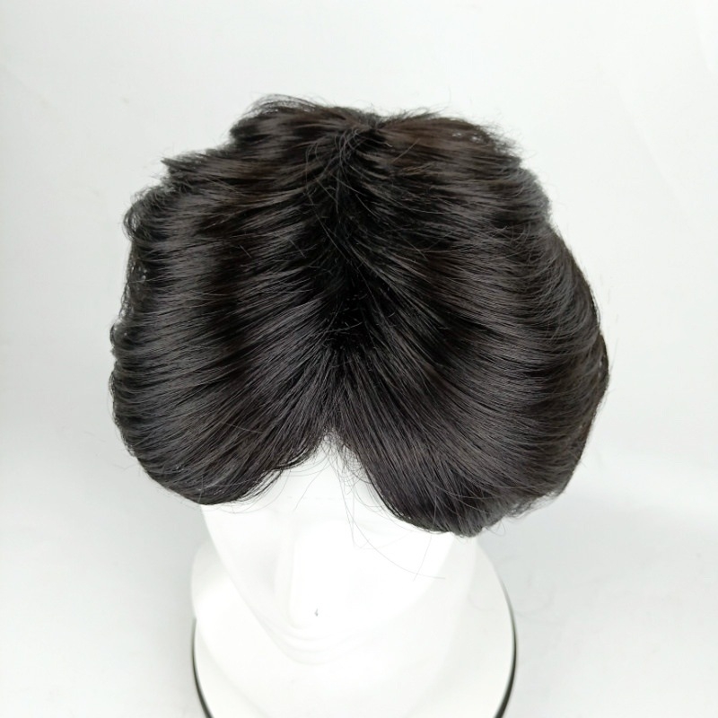 Perucă pentru bărbați, stil pufos scurt, fire rezistente la temperatură, lungime scurtă, proces mecanic, poate fi vopsită