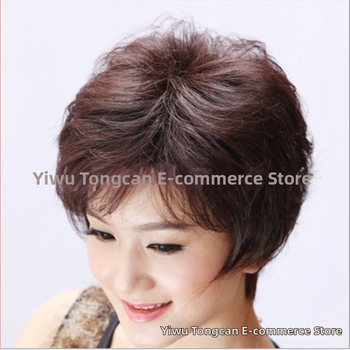 Perucă feminină scurtă, buclată, aspect natural, model t54553, păr din mătase