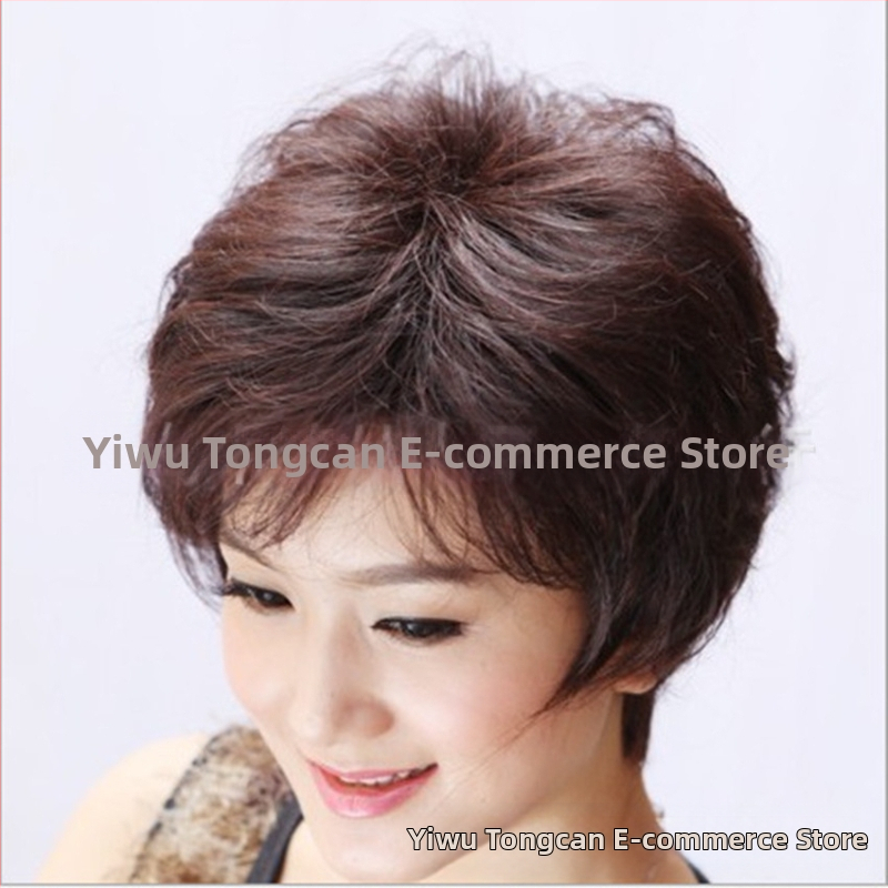 Perucă feminină scurtă, buclată, aspect natural, model t54553, păr din mătase