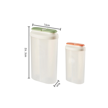 Cutie de depozitare cereale din plastic transparent, etanșă, pentru alimente și gustări, 1-2 L, compatibil cu cuptorul cu microunde, formă neregulată