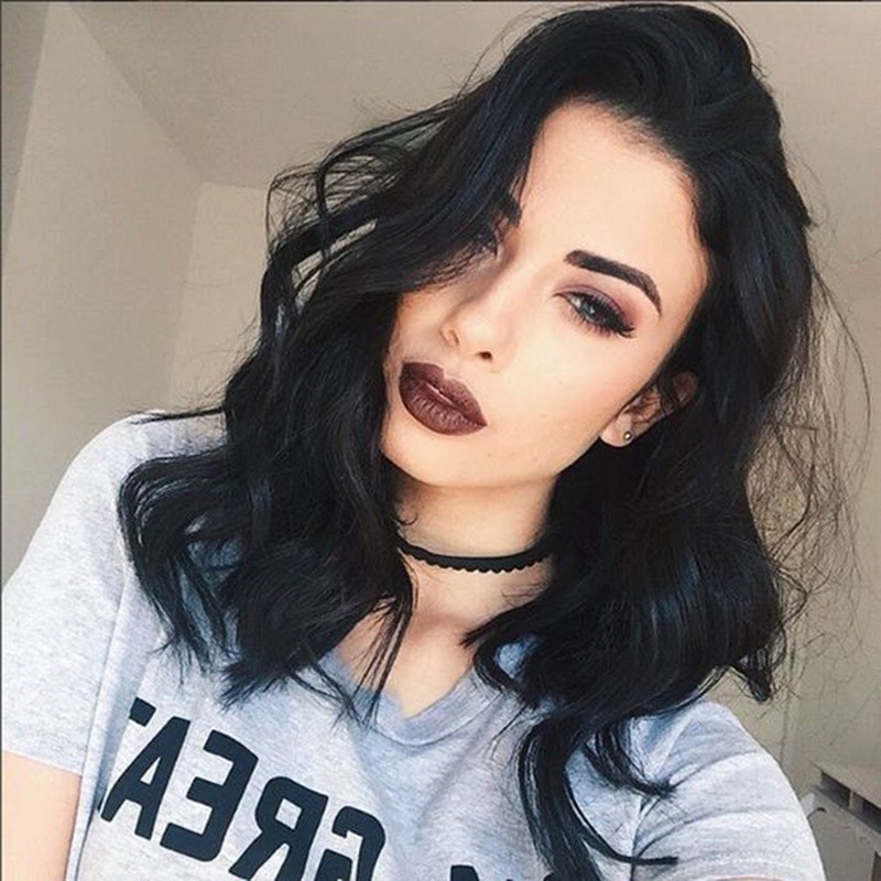 Perucă scurtă bucle, lungime medie, model K38, stil Ruili, fibră rezistentă la temperatură