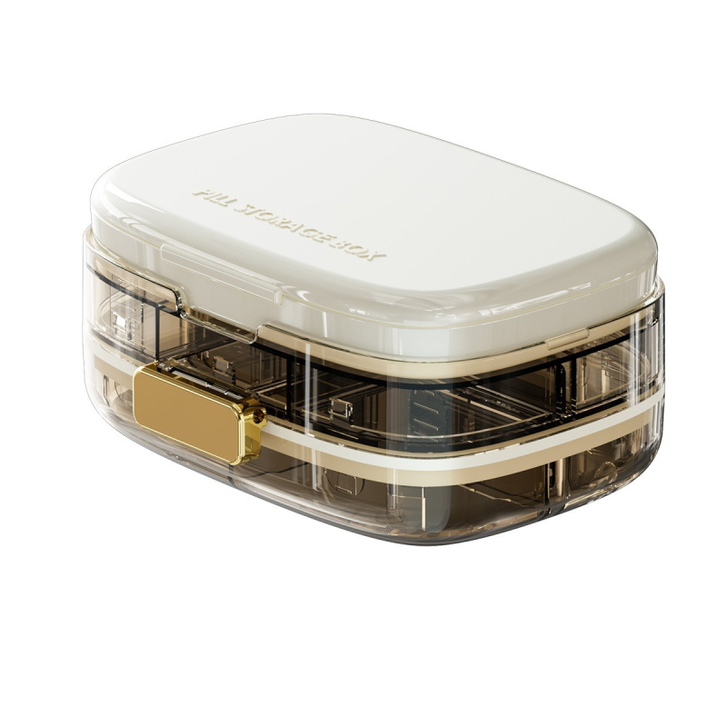 Cutie pentru pastile, organizator săptămânal portabil, sigilată, capacitate mare, cu compartimente