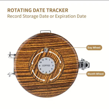 Container pentru boabe de cafea din oțel inoxidabil 304, cu lingură metalică, recipient rotund pentru bucătărie, capacitate 1–2 L