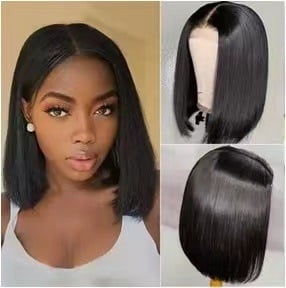 Perucă scurtă dreaptă pentru femei | păr din mătase rezistentă la temperaturi înalte | procesare mecanizată | nu poate fi vopsită sau permenată | Model KZ-ZF001