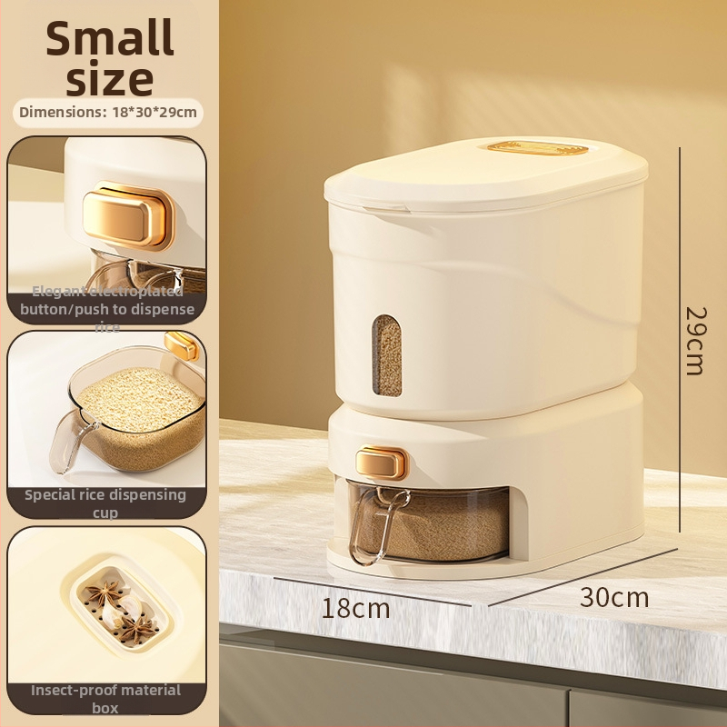 Peng Chao container pentru orez – PP alimentar, sigilabil, rezistent la umiditate și insecte, cu logo imprimat, capacitate sub 4 L