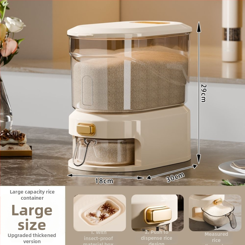 Peng Chao container pentru orez – PP alimentar, sigilabil, rezistent la umiditate și insecte, cu logo imprimat, capacitate sub 4 L