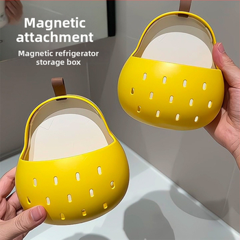 Coș de depozitare magnetic pentru perete, bucătărie și baie, montaj fără găuri, capacitate 1 L, model Qylsnhe