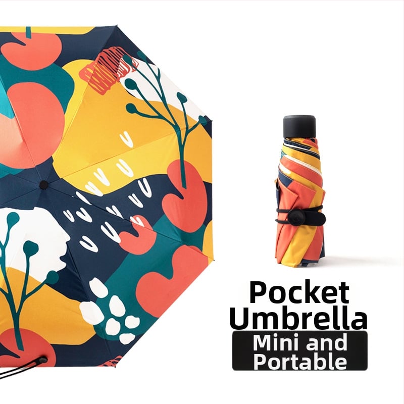 Чадър за слънце и дъжд, автоматичен, ретро компактен дизайн, 14 ребра, UPF30+ UV защита