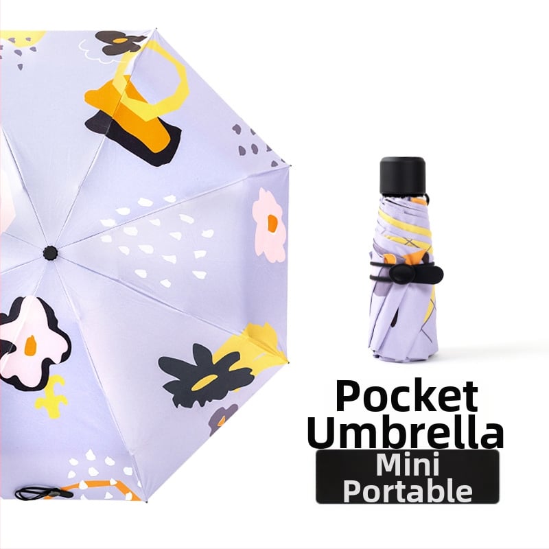 Чадър за слънце и дъжд, автоматичен, ретро компактен дизайн, 14 ребра, UPF30+ UV защита