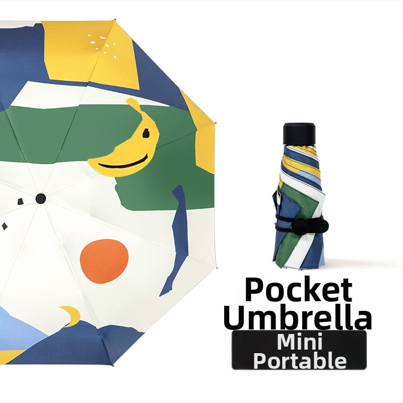 Чадър за слънце и дъжд, автоматичен, ретро компактен дизайн, 14 ребра, UPF30+ UV защита