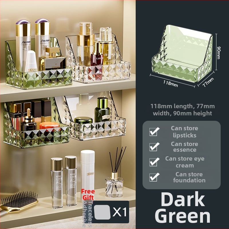 Kúpeľňová kozmetická úložná skrinka, nástenná, akryl XR103, diamantový vzor, nordický štýl, úložisko a organizácia