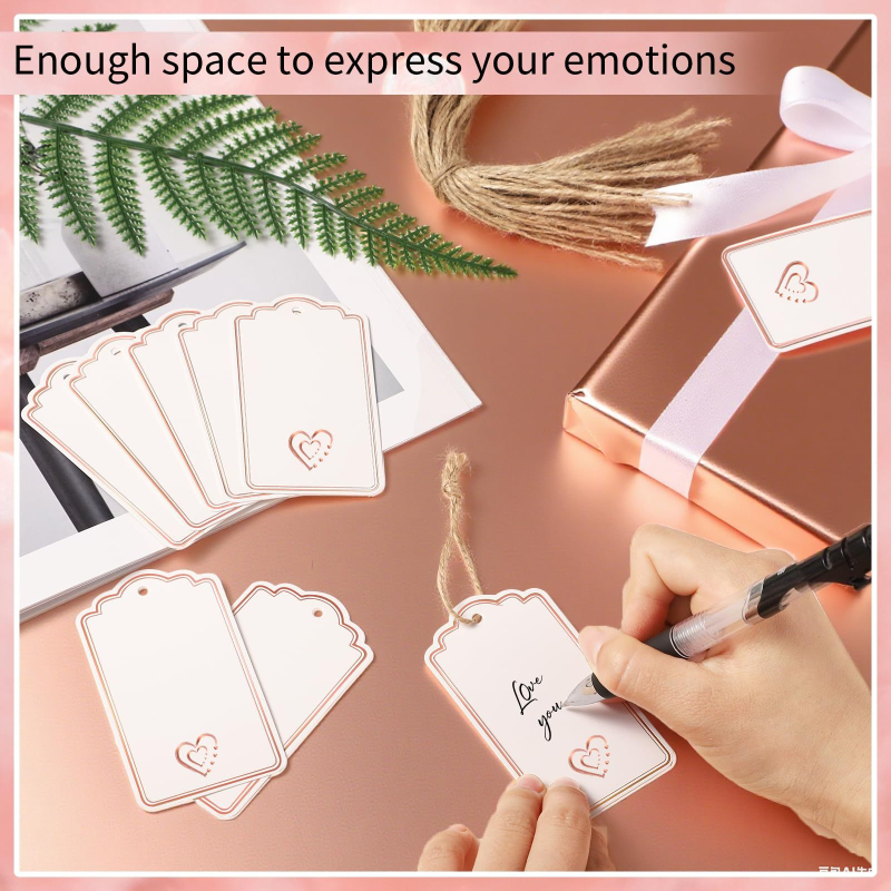 Етикети за окачване – DIY празни, фолио, крафт хартия, сърцевидни, персонализируеми