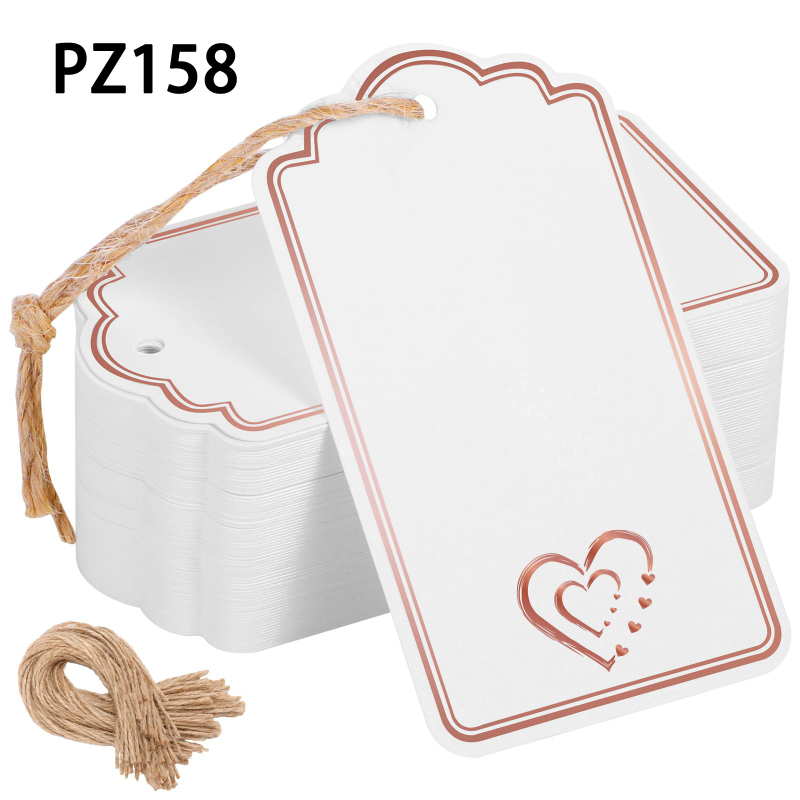 Етикети за окачване – DIY празни, фолио, крафт хартия, сърцевидни, персонализируеми