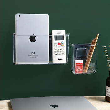 Nástenná priehľadná PS zásobníková skrinka, bez veka, bez vŕtania, do kúpeľne a obývačky