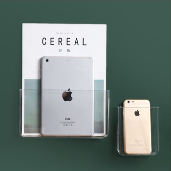 Nástenná priehľadná PS zásobníková skrinka, bez veka, bez vŕtania, do kúpeľne a obývačky