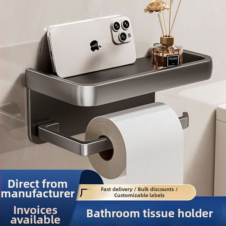 Τοίχου Δοχείο Χαρτιού Μπάνιου – χωρίς τρύπες, αδιάβροχο, πολλαπλών χρήσεων, υλικό: ανθρακούχος χάλυβας + αλουμίνιο