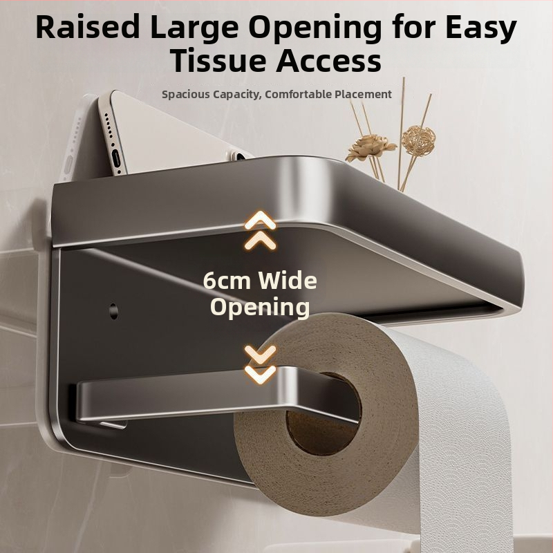 Τοίχου Δοχείο Χαρτιού Μπάνιου – χωρίς τρύπες, αδιάβροχο, πολλαπλών χρήσεων, υλικό: ανθρακούχος χάλυβας + αλουμίνιο
