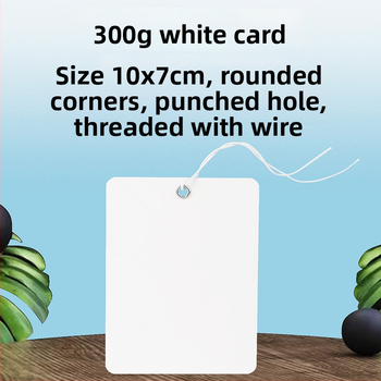 Празни карти за закачване с тел, 300 г картон, размери 10x7 cm или 9x6 cm, опаковка 100 листа, за работилница и писмени записи