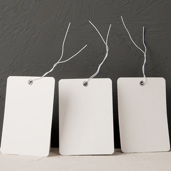 Празни карти за закачване с тел, 300 г картон, размери 10x7 cm или 9x6 cm, опаковка 100 листа, за работилница и писмени записи