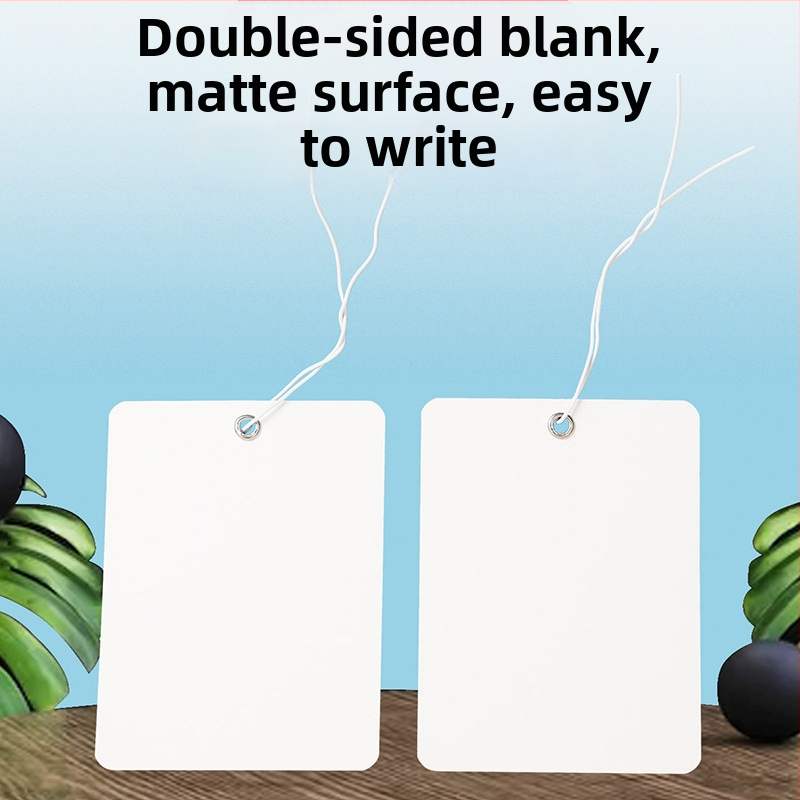 Празни карти за закачване с тел, 300 г картон, размери 10x7 cm или 9x6 cm, опаковка 100 листа, за работилница и писмени записи