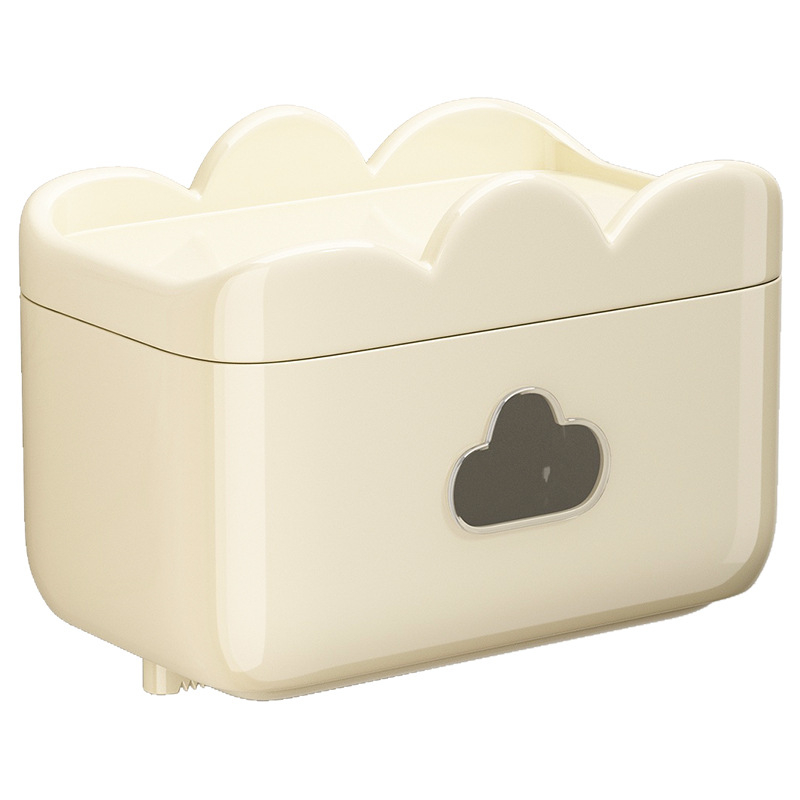 Zidni pretinac za toaletni papir za kupaonu, bez bušenja, vodootporan plastični dispenzer, model Little White Flower