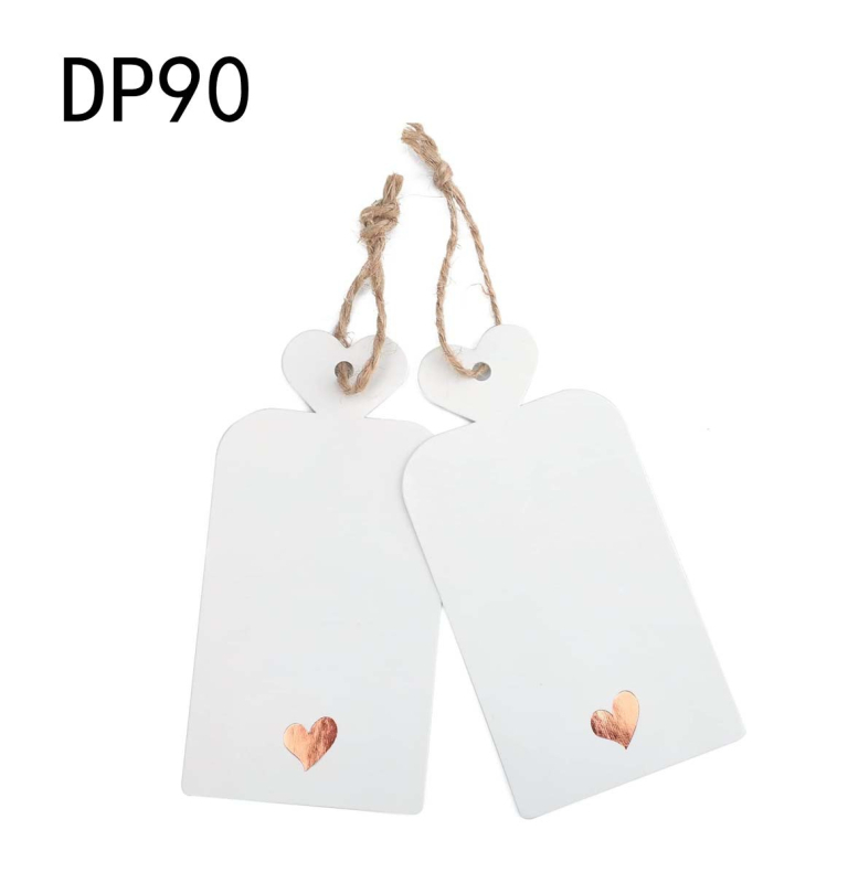 Ръкописна етикетка за окачване с мотив сърце и рози – крафт хартия, DP90, 100 листа в пакет