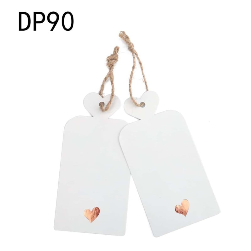 Ръкописна етикетка за окачване с мотив сърце и рози – крафт хартия, DP90, 100 листа в пакет