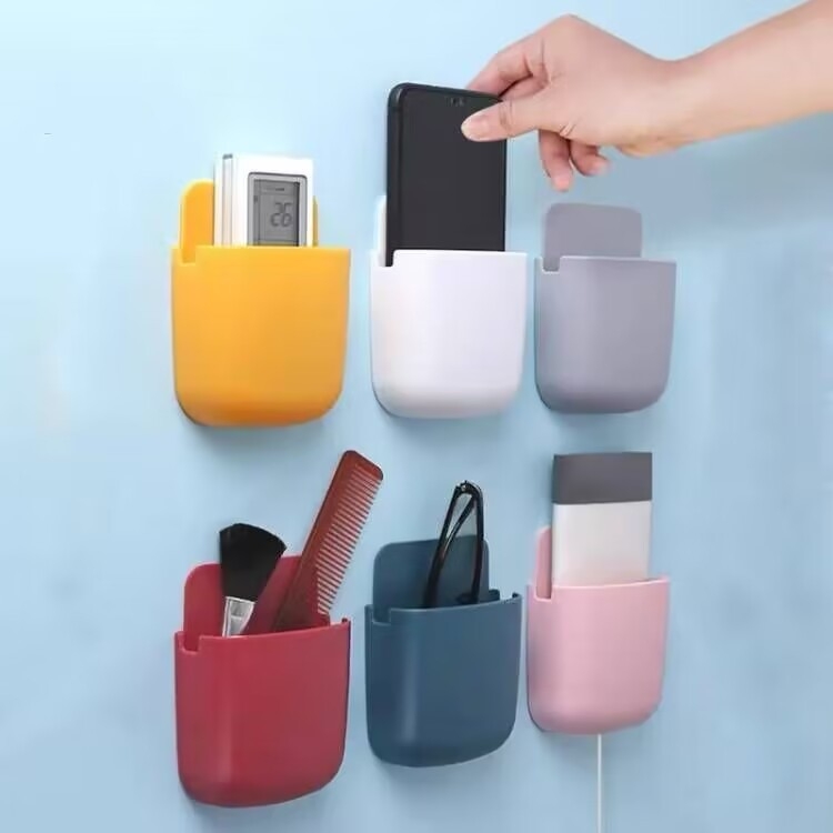 Nástenný úložný box na telefón, nočný organizér pre telefóny a diaľkové ovládače, plast, japonský štýl.