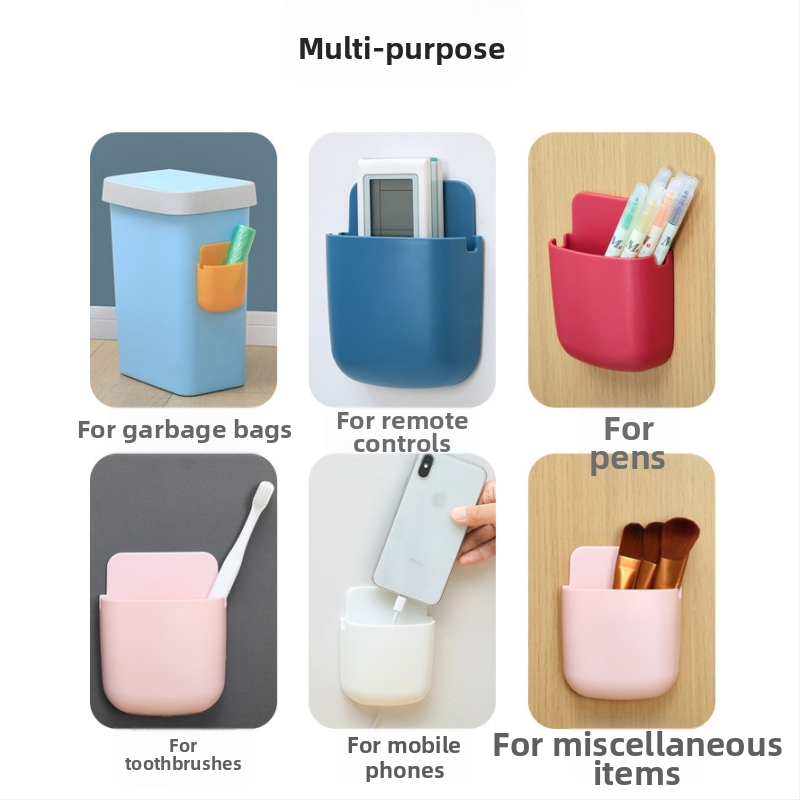 Nástenný úložný box na telefón, nočný organizér pre telefóny a diaľkové ovládače, plast, japonský štýl.