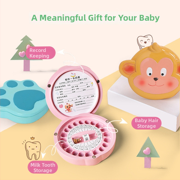 Kutija za čuvanje mliječnih zuba sa zodijalnom temom i uspomenom na dječju kosu - smolna kutija