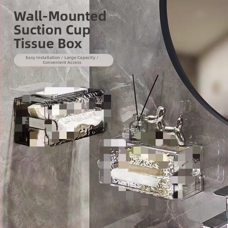 Κουτί χαρτοπετσών με βεντούζα, τοίχου, πλαστικό, αδιάβροχο, πολυχρηστικό για το μπάνιο