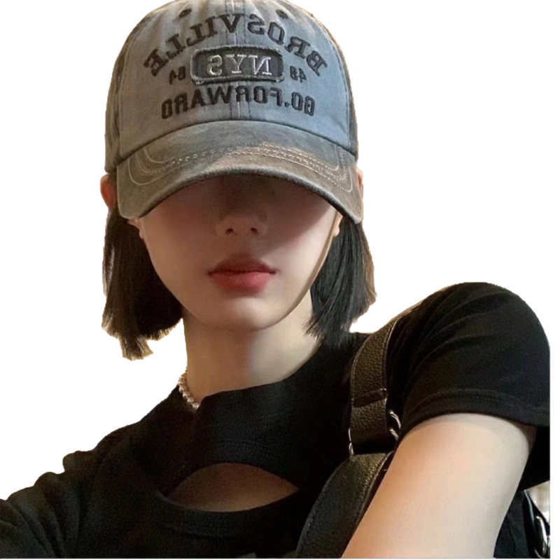 Női baseball sapkás paróka, koreai stílusú színblokkal, retro influencer megjelenés, hőálló szintetikus haj
