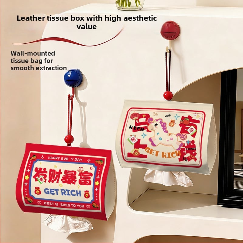 Επιτοίχια θήκη χαρτοπετσετών από δέρμα με μηχανισμό pull-out, μοντέρνο μινιμαλιστικό στυλ, αδιάβροχο και πολυλειτουργικό