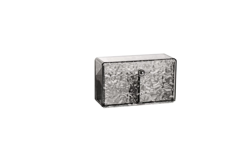 Nástenná krabička na vatové tyčinky, bez vŕtania, vodotesná, PET plast, model 66, vzor vodná vlna